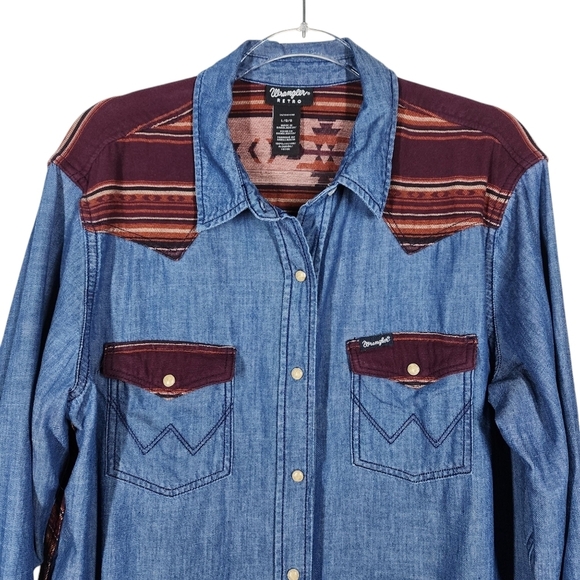 WRANGLER RETRO PEARL SNAP WESTERN SHIRT - Picture 6 of 9